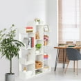 thumbnail image 4 of 12-Shelf Bookcase, 59" Tall Bookshelf Storage Organizer, Modern Tree Bookshelf Book Rack Display Shelf for Bedroom, Living Room and Home Office, 11.81"Lx37.8"Wx59'H, White, 4 of 7