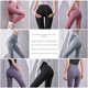 thumbnail image 5 of Pantalones de yoga ajustados deportivos sin costuras con cintura alta y caderas de color melocotón para mujer, 5 of 5