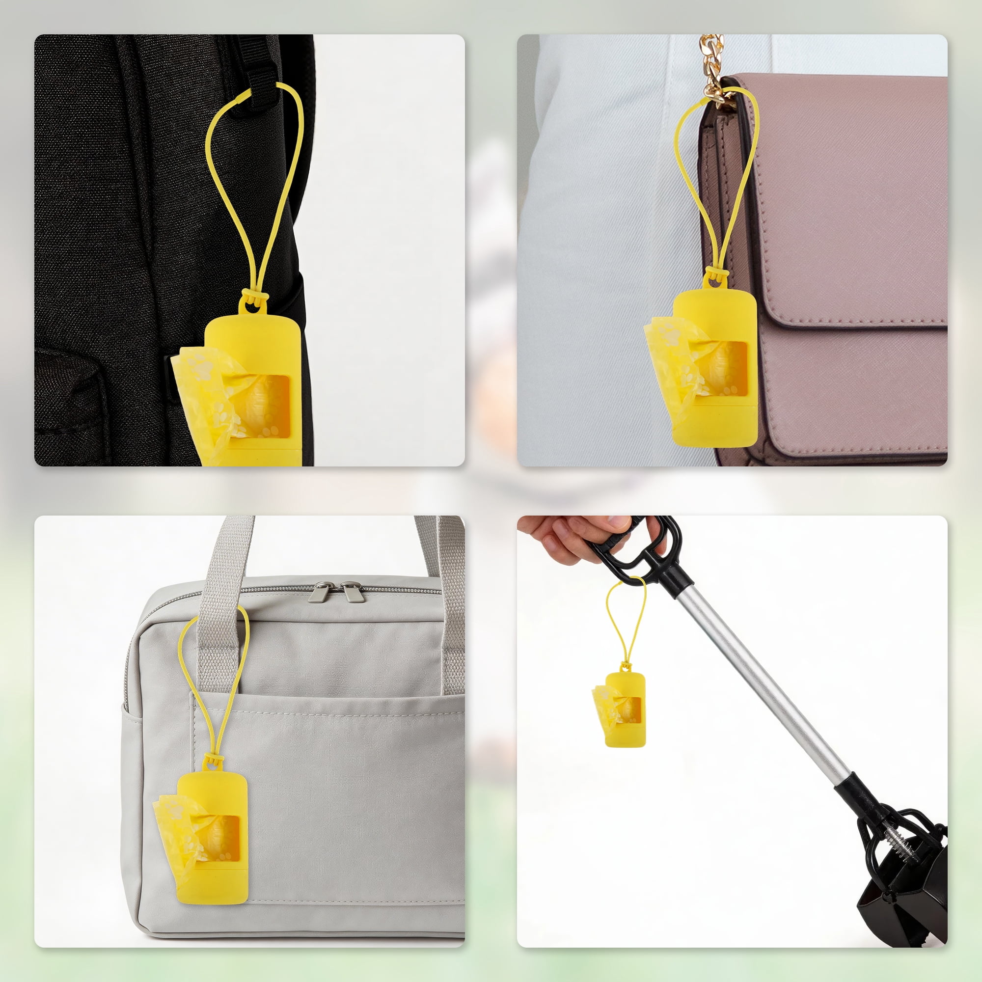 Unique Bargains Frosted Poop Bag Dispenser Waste Management Yellow