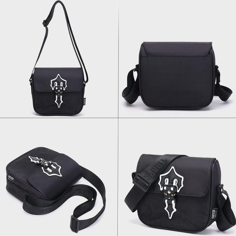 Gomayee Unisex Oxford Cloth Trapstar Crossbody Bag, Black-white
