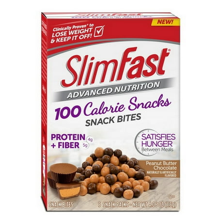 (Price/Case)Slimfast 80002 Slimfast Advanced Snack Bites Peanut Butter Chocolate 5Pk (Best Chocolate Box For Gift)
