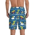 thumbnail image 3 of Easygdp Dinosaur on the Beach Vacation Men's Short Pajama Pants, Sleep Shorts, Household Pants, Casual Pants with Pockets - XX-Large, 3 of 9