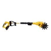 Electric Cordless Tiller Cultivator, Extendable Pole, 20V 250RPM, Rechargeable, 3.9in Rototiller for Garden