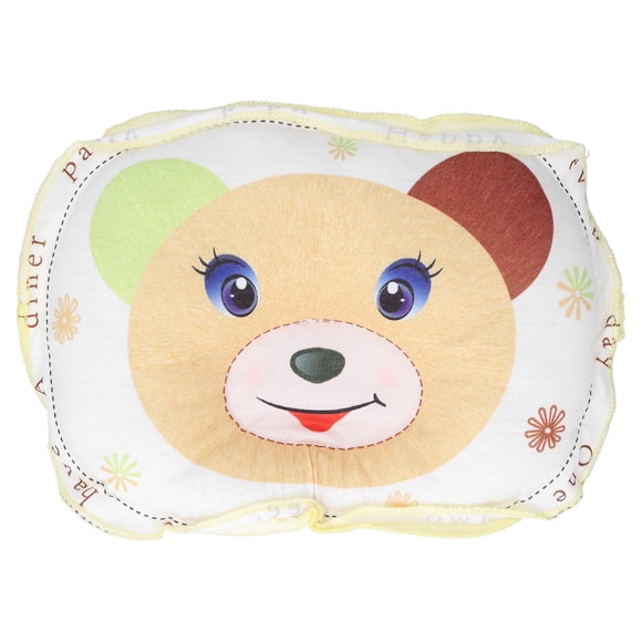 Baby Pillow Breathable Bear Shaped Newborn Flat Head Shaping Pillow Neck Support Sleep Yellow
