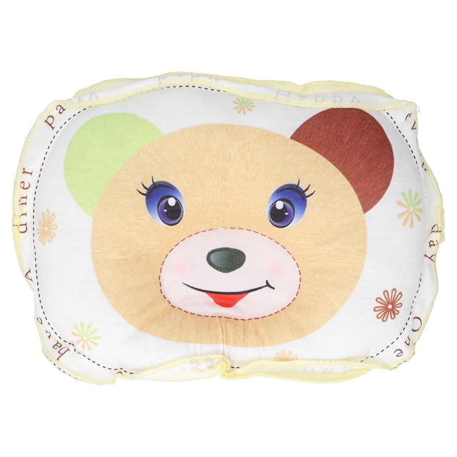 Baby Pillow Breathable Bear Shaped Newborn Flat Head Shaping Pillow Neck Support Sleep Yellow