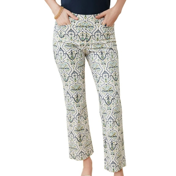 Rdhnmea Womens Boho Flared Pants Wide Leg Beach Palazzo Pants Plaid/Floral/Geometric Print High Waisted Lounge Pants with Pockets