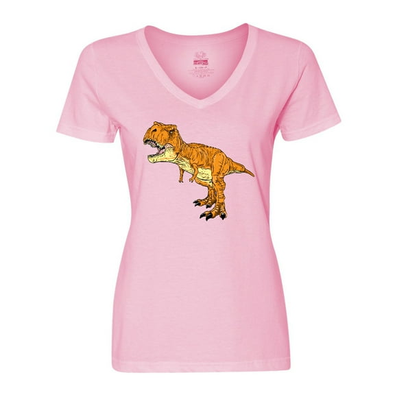 Inktastic Roaring T-Rex Women's V-Neck T-Shirt