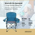 thumbnail image 2 of ARROWHEAD OUTDOOR Portable Heated Folding Camping Chair w/ 6-Can Cooler, 3 Heat Settings, Cup & Wine Glass Holder, Blue, 2 of 8