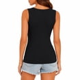 thumbnail image 3 of Women's Ribbed Tank Top, Viscose Sleeveless Round Neck Fitted Cami Shirts for Casual Daily Layering, 3 of 7
