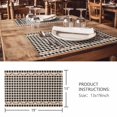 thumbnail image 3 of Placemats Set of 4, Western Texas Star Retro Woven Placemat, Linen Place Mats for Kitchen/Dining Tables, Country Vintage Black Beige Plaid Washable Table Mats for Party, 3 of 8