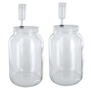 Home Brew Ohio One Gallon Glass Complete Wide Mouth Fermenter Set of 2