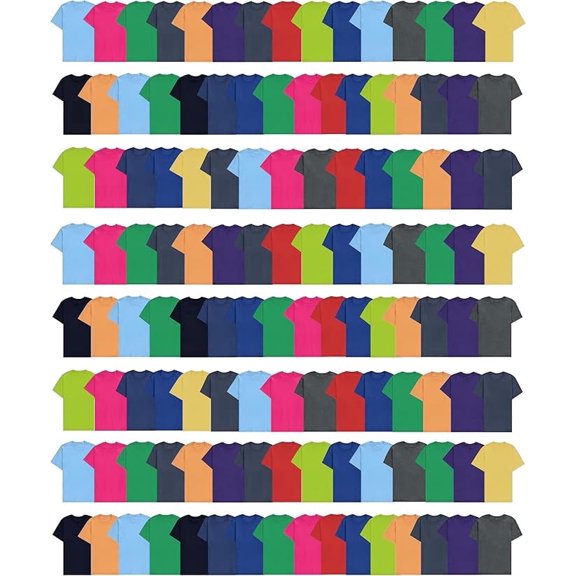 SOCKS’NBULK Mens Cotton Crew Neck Short Sleeve T-Shirts Mix Colors Bulk Pack (Large)