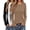 Khaki-White-Black, variant on MOSHU 3 Pack T Shirts for Women Ribbed Long Sleeve Shirts Crew Neck Slim Fit Undershirts Casual Fall Tight Tops
