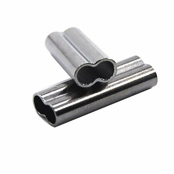 100PCS Double Barrel Fishing Crimping Sleeves Copper Tackle Tube Connector 0.8-2.6mm