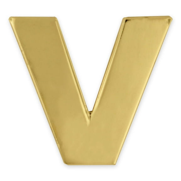 PinMart's Gold Plated Alphabet Letter V Lapel Pin - 100 Pack