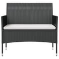thumbnail image 2 of vidaXL 16 Piece Garden Lounge Set with Cushions Poly Rattan Black, 2 of 5