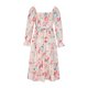 thumbnail image 5 of Vestido de gasa de manga larga con estampado floral y cuello cuadrado para mujer a la moda de otoño Pompotops  hdfakjf9785, 5 of 9