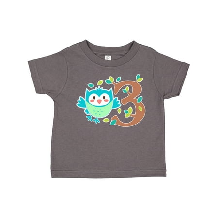 

Inktastic Owl Third Birthday Tree Gift Toddler Boy or Toddler Girl T-Shirt