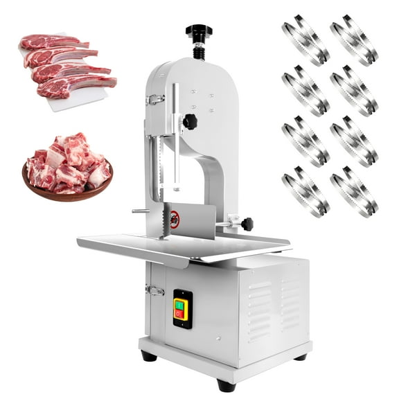 1500W Electric Bone Saw Machine Commercial Electric Meat Bandsaw for Butchering, 0.04-7.8 Inch Cutting Thickness, Electric Meat Bone Saw Machine for Cutting Rib, Frozen Meat