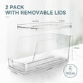 thumbnail image 2 of 4 Pack Clear Storage Bins with Lids Stackable AND Soda Can Dispenser for Refrigerator with Lids, 2 of 8