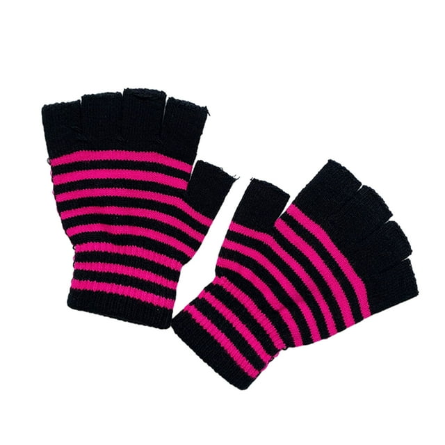 Youkk Any Weather Unisexe Extensible Gants Sans Doigts Sont Ici pour Universel Ajustement Main Plus Chaud Gants Squelette Rose Rouge