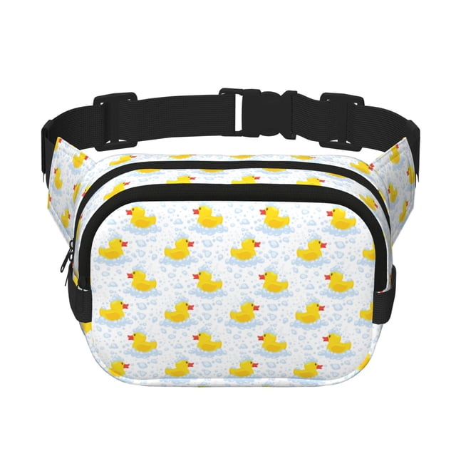 Disketp Yellow Rubber Duck Riñonera de Doble Capa, Bolsa de Cintura Ajustable para Viajes, Correr y Senderismo, Riñonera Ligera para Hombre y Mujer