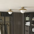 thumbnail image 5 of Evelyn&Zoe 14.5" Brass Metal/Glass Semi Flush Mount, 5 of 6