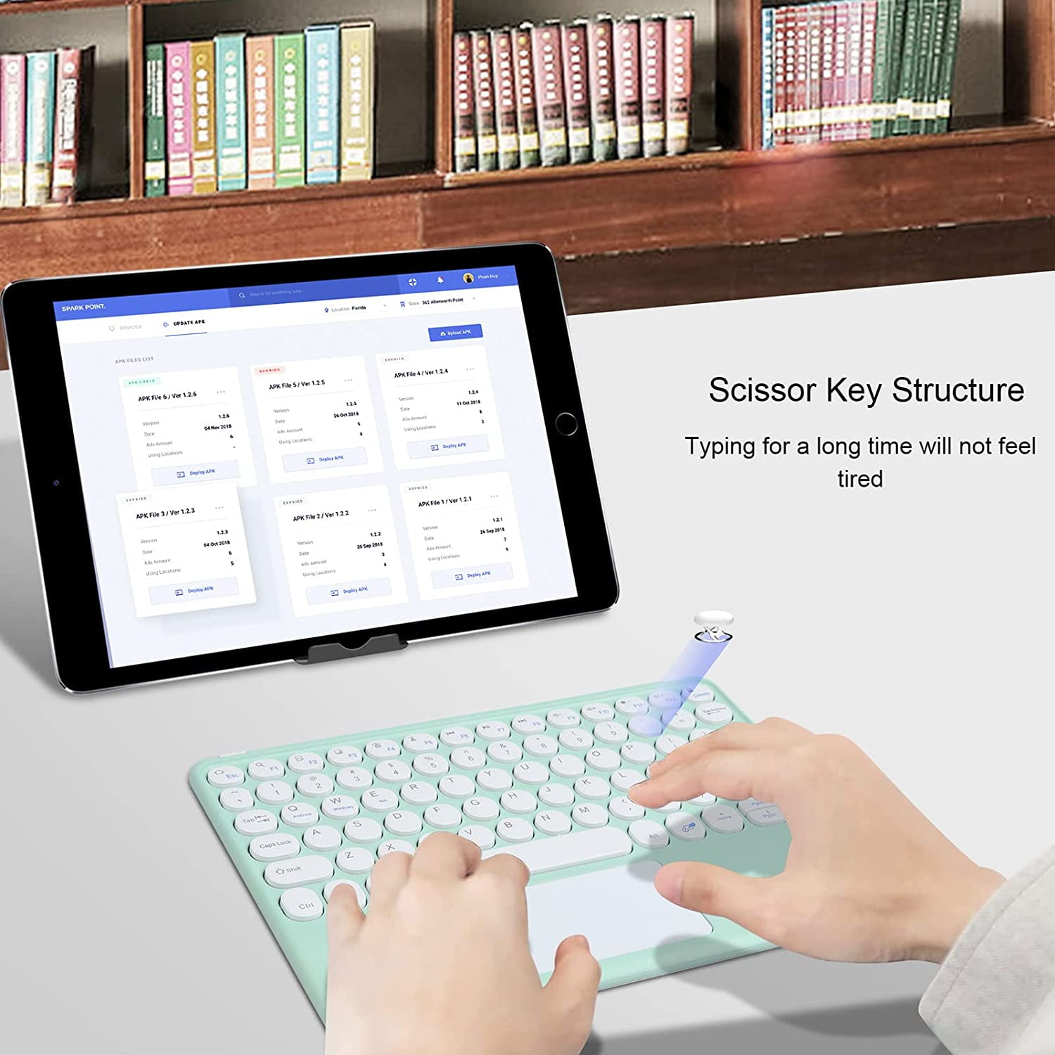 Wireless Bluetooth Keyboard with Touchpad for ipad, Portable Mini Small Universal Rechargeable 10 inch Ultra-Slim Wireless Keyboard for Tablet Smartphone PC Computer Laptop Windows Android iOS
