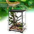 thumbnail image 6 of NEPTONION Mini Reptile Glass Terrarium 20"x12"x14" Durable Reptile Habitat Tank with Heat Resistant Aluminum Alloy Frame, Double Swinging Doors for no Jam by Sand and Other Debris, 6 of 6