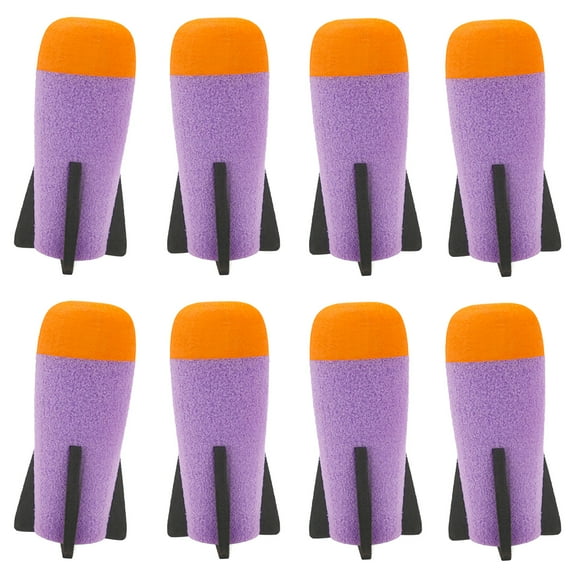 BOROLA 8 Pcs Missile Filled Foam Rocket Launcher, Compatible For Nerf N-Strike Elite series(purple)