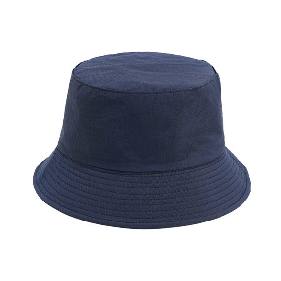 Solid‑Color Navy Blue Bucket Hat Lightweight Quick‑Dry Fisherman Cap Fold‑able Breathable Outdoor Sun Hat Unisex Casual Daily Travel Headwear