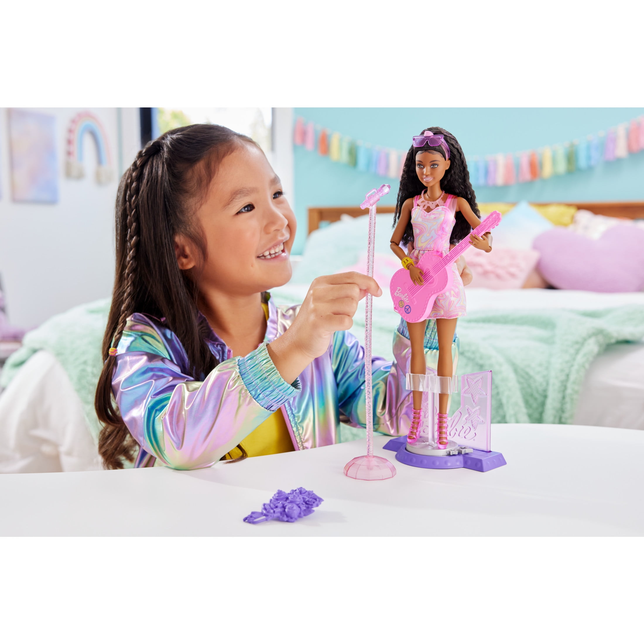 Barbie 65th Anniversary Careers Pop Star Doll & 10 Accessories Including Stage with Movement Feature