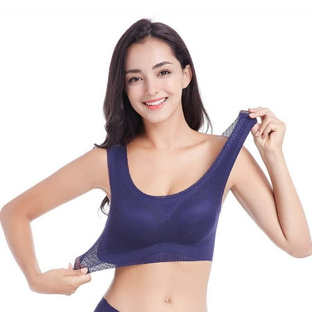 

Women Sleep Bra Comfort Seamless Stretchy Sports Bra With Removable Pads