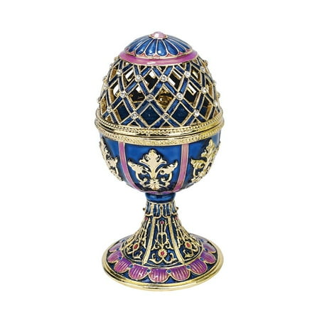 - Design Toscano Jeweled Trellis Collection Romanov Style Enameled Egg: Bleue