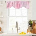 thumbnail image 4 of Tie Up Valances for Windows, Pink Adjustable Valance Curtains Window Treatment for Living Room, Retro Oil Painting Modern Abstract Art Aesthetics Rod Pocket Kitchen Curtains & Drapes 42x18 Inch, 4 of 9