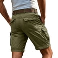 thumbnail image 4 of Dwellite Cargo Shorts Men Outdoor Work Button Zip Up Shorts Pants Summer Casual Lightweight Hiking Buttom with Pockets Light Green L, 4 of 6
