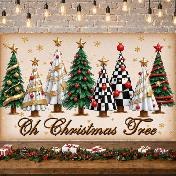 Decorative Design Christmas Trees Festive Celebration Musical Elements Christmas Decoration for Holiday Party Winter Event Family Gathering