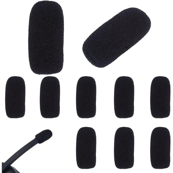12 Pack Black Microphone Sponge Mini Mic Windscreen Small Foam Soft Headset Protection Lapel Shield Filter Sleeve Covers Accessories for Variety Headset Lavalier Microphone Protcet