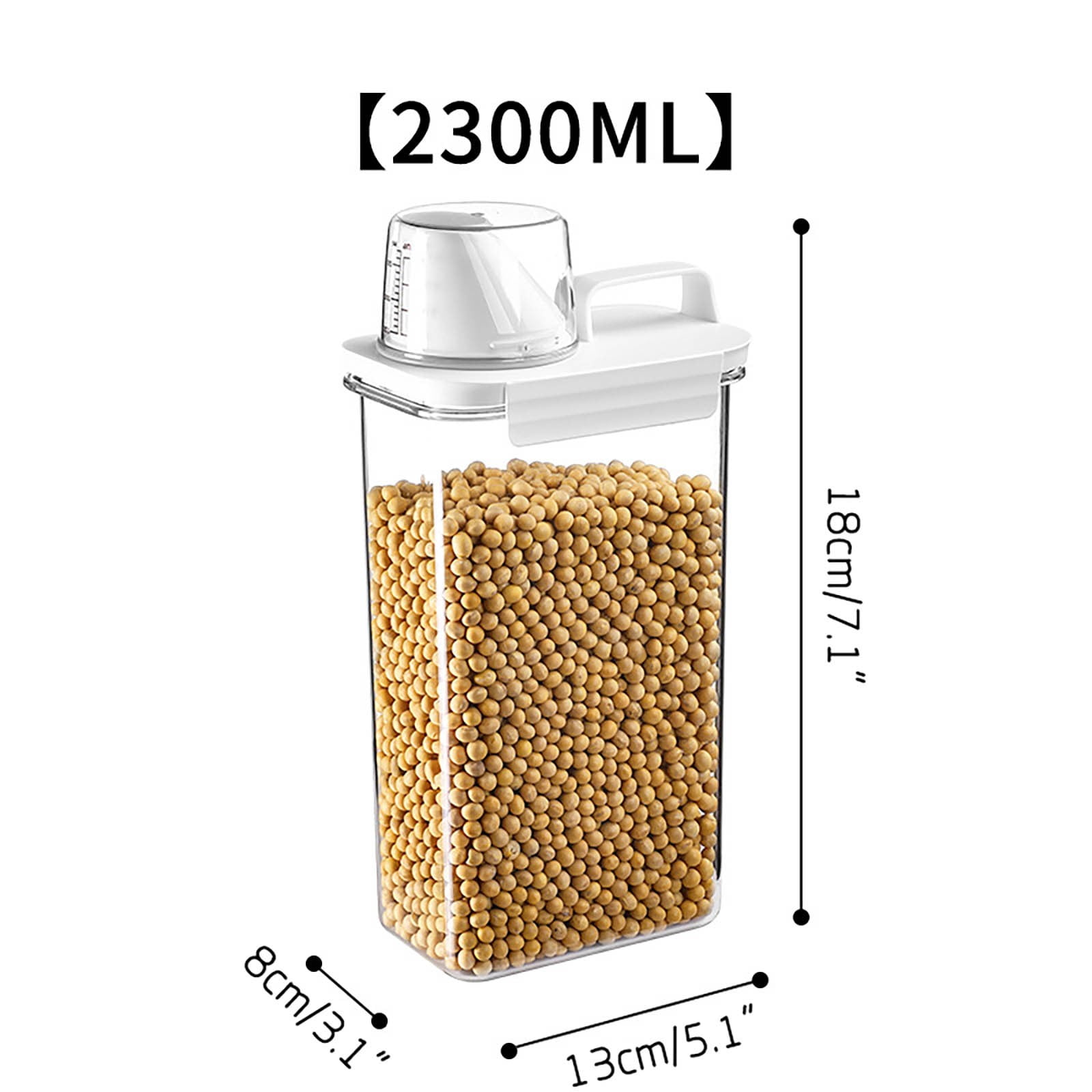 2 Pcs Set Rice Dispenser Storage Containers, 10 Lbs Small Rice Bucket with  Measuring Cup & Pour Spout, Kitchen Plastic Airtight Container for Cereal