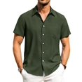 thumbnail image 1 of Camisa de lino de manga corta Alimens & Gentle XL verde oliva, 1 of 5