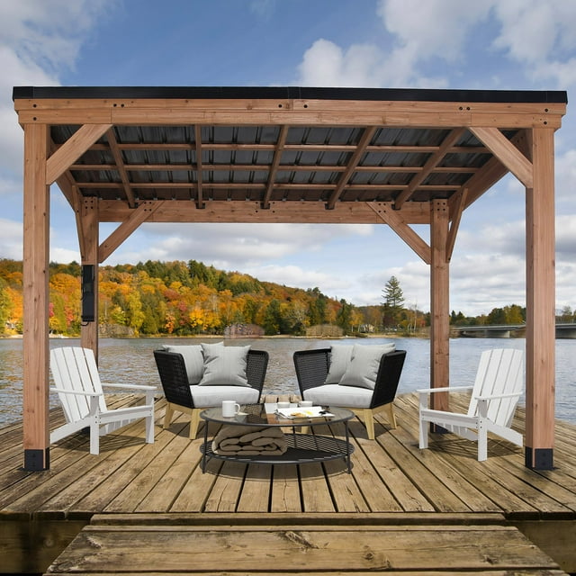 Backyard Discovery Arcadia Cedar Gazebo with PowerPort, Choose Size