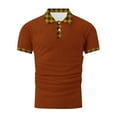 thumbnail image 5 of WAVSUF Men Lapel polo Shirt Soft Pique Polos for Mens Button T-Shirt Orange Size 2XL, 5 of 5