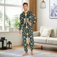 thumbnail image 6 of FORMRS Onesies Pajama for Adults Unisex Hoodie Winter Jumpsuit One Piece Sleepwear, Sizes S-2XL, Brown Mystical Owls, 6 of 7