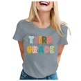thumbnail image 3 of iTNHFP T-Shirts pour Femmes T-Shirts Amples en Coton Mode Décontractée Imprimée Col Rond Manches Courtes T-Shirt Violet, 3 of 3