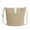 White, variant on BadPiggies Women Straw Bucket Shoulder Bag Summer Beach Handbag Woven Zipper Purse (Brown)