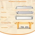 thumbnail image 3 of Ourlova 2 Paquets Ensemble de Buffet à Réchaud 8 Qt en Acier Inoxydable Réchauds et Réchauds Ensembles de Serveurs Alimentaires avec Cadre Pliant, 3 of 7