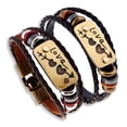 thumbnail image 1 of sweethay 2 piezas de de cuero multicapa para parejas, brazalete de corazón de mano de punto ajustable, accesorios para niños y niñas, Ropa, zapatos y accesorios Miscelánea sweethay PS14741-00, 1 of 6