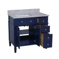 thumbnail image 6 of Hailey 36" Bathroom Vanity with Royal Blue Cabinet and Carrara Marble Top, 6 of 6