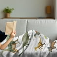 thumbnail image 3 of Dinosaur Soft Flannel Fleece Throw Blanket, Various Different Animals from Jurassic Period Cartoon Mammals Pattern, Cozy Plush for Indoor and Outdoor Use, 50" x 70", Multicolor, by Ambesonne, 3 of 5