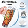 thumbnail image 4 of Lsque Scooby-Doo Pattern 40 OZ Ice Bully Cup with Handle and Straw, Double Wall Stainless Steel Tumbler Travel Coffee Cup with Lid for Christmas Present, 4 of 8